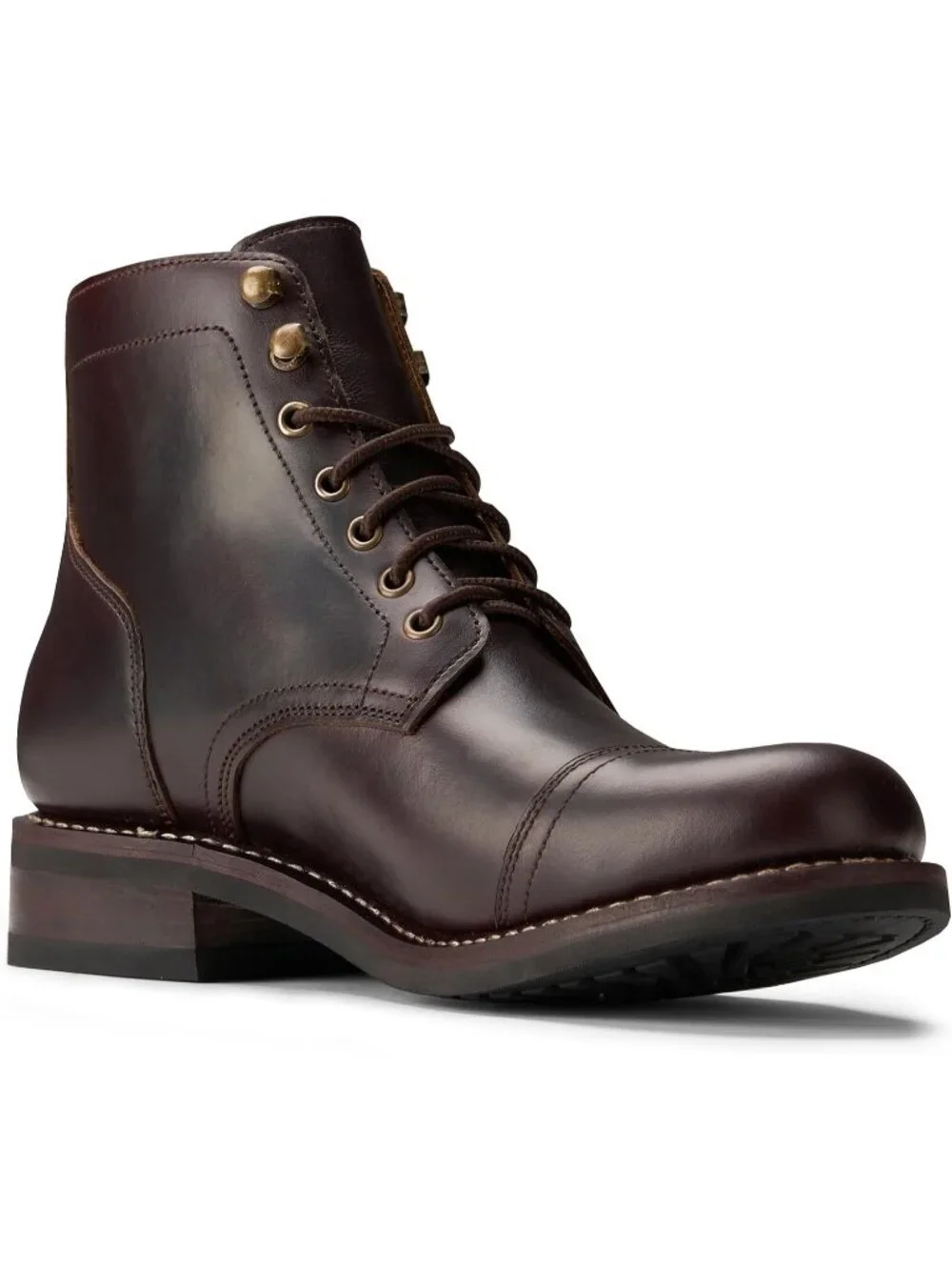Men's Brown Pull Up Cap Toe Comfort Heritage Oxford Ankle Chukka Boot
